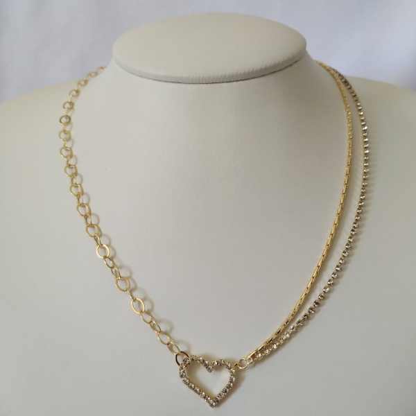 CHOKER CORAÇÃO CRISTAIS
