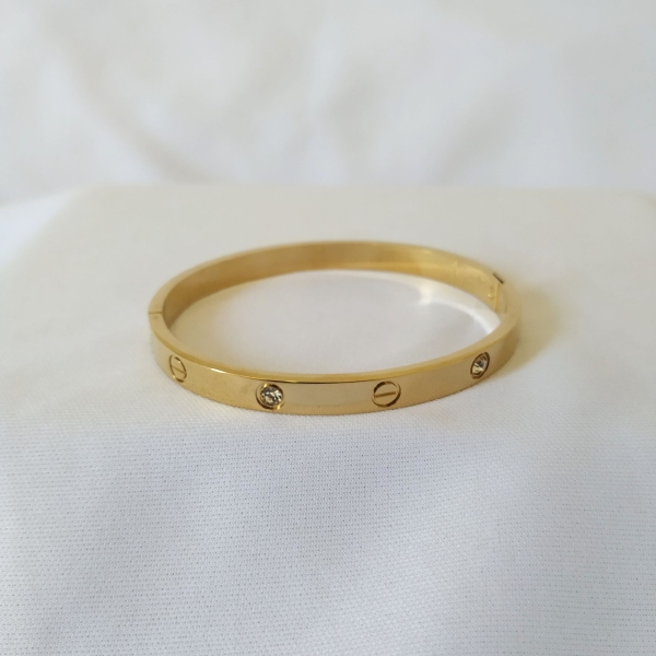 BRACELETE INSPIRAÇÃO COM ZIRCÔNIA AÇO INOX