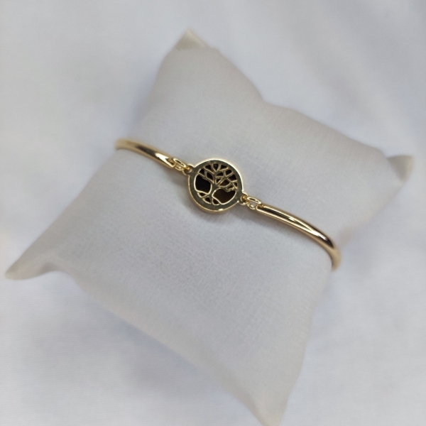 PULSEIRA FOLHEADO A OURO OLHO DE TIGRE