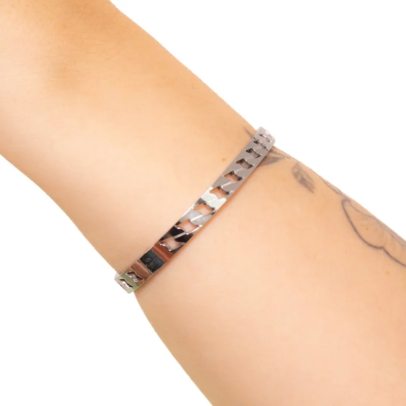 BRACELETE OVAL VAZADO AÇO