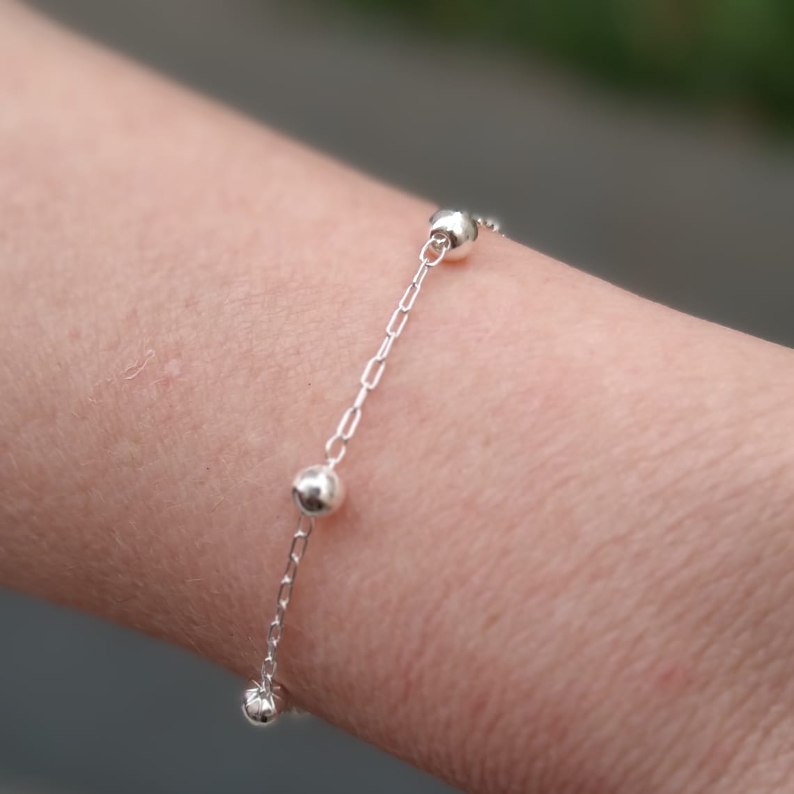 PULSEIRA 5 BOLINHAS PRATA