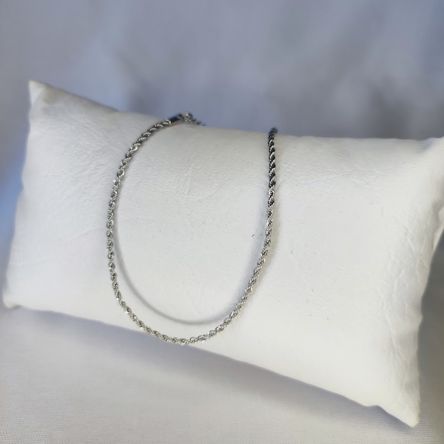 TORNOZELEIRA CORDÃO BAIANO 1,5MM OURO BRANCO