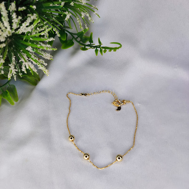 PULSEIRA OU TORNOZELEIRA COM 3 BOLINHAS