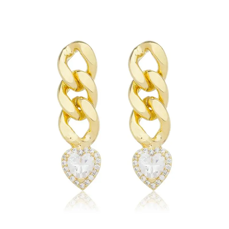 BRINCO 3 ELOS MARTINA+ CORAÇÃO CRISTAL