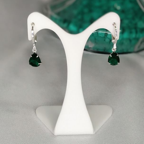 BRINCO ARGOLINHA COM ZIRCÔNIA GOTA VERDE