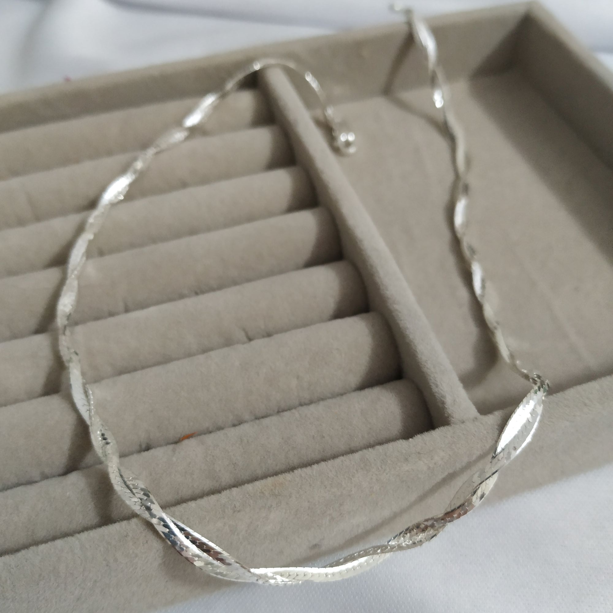 COLAR EM PRATA 2 FIOS 40CM