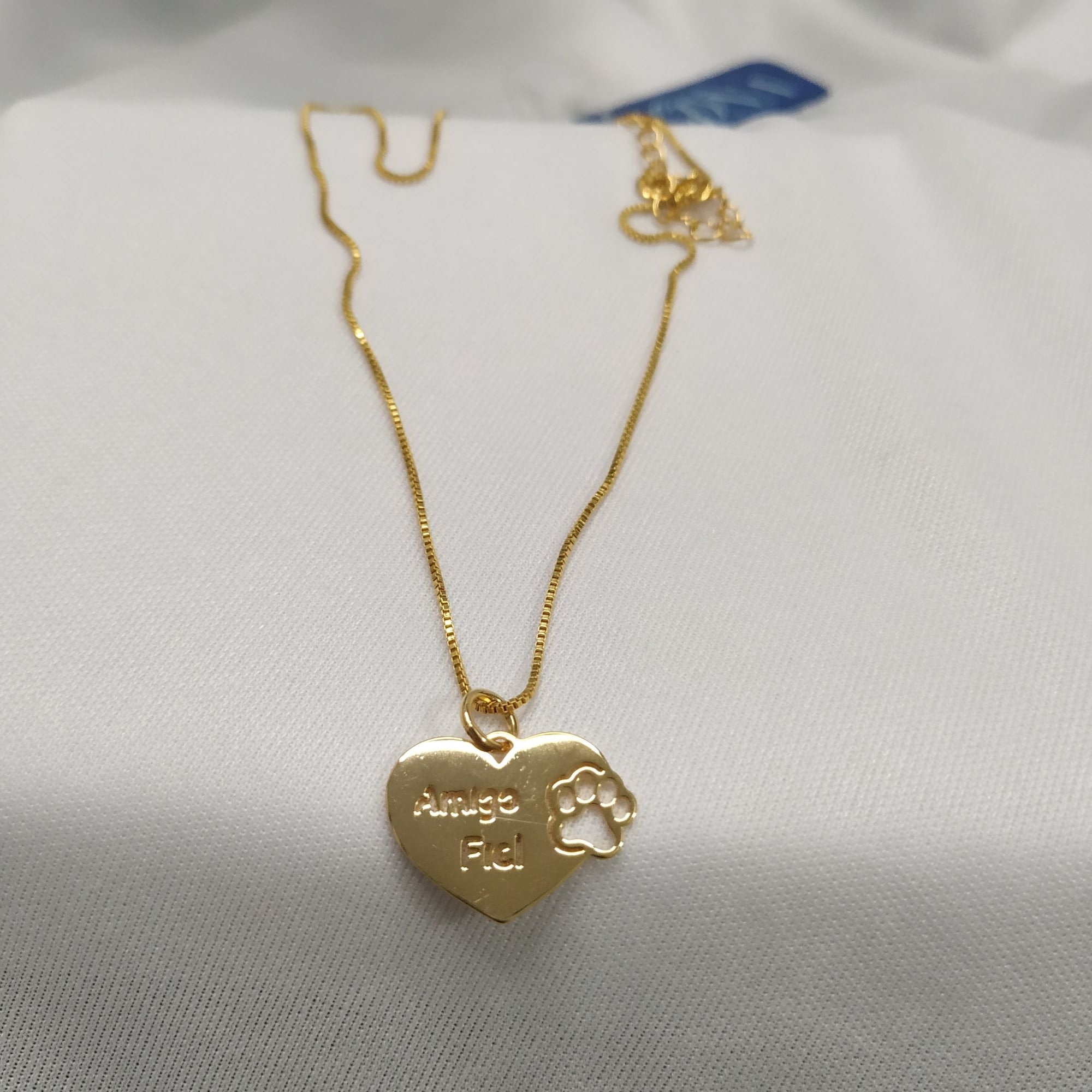 COLAR CORAÇÃO "AMIGO FIEL" PATA VAZADA