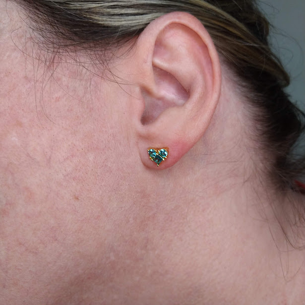 BRINCO CORAÇÃO FIXO 2 CIRCULOS+ LOSANGO