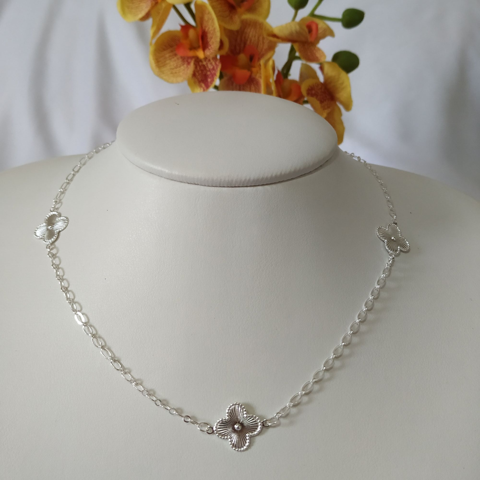 COLAR 3 TREVOS PRATA 925