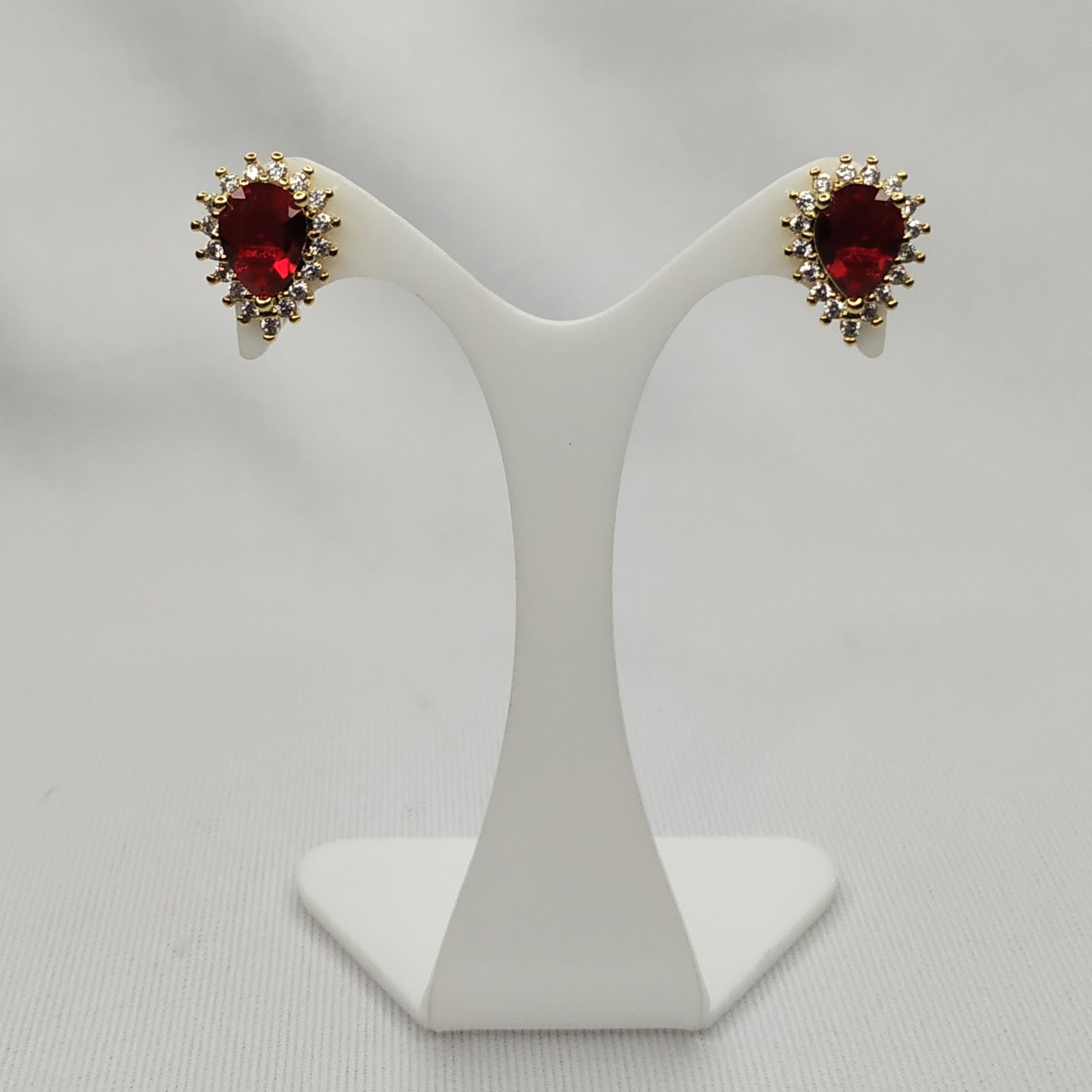 BRINCO GOTAS COLORS C/ ZIRCONIAS VERMELHA