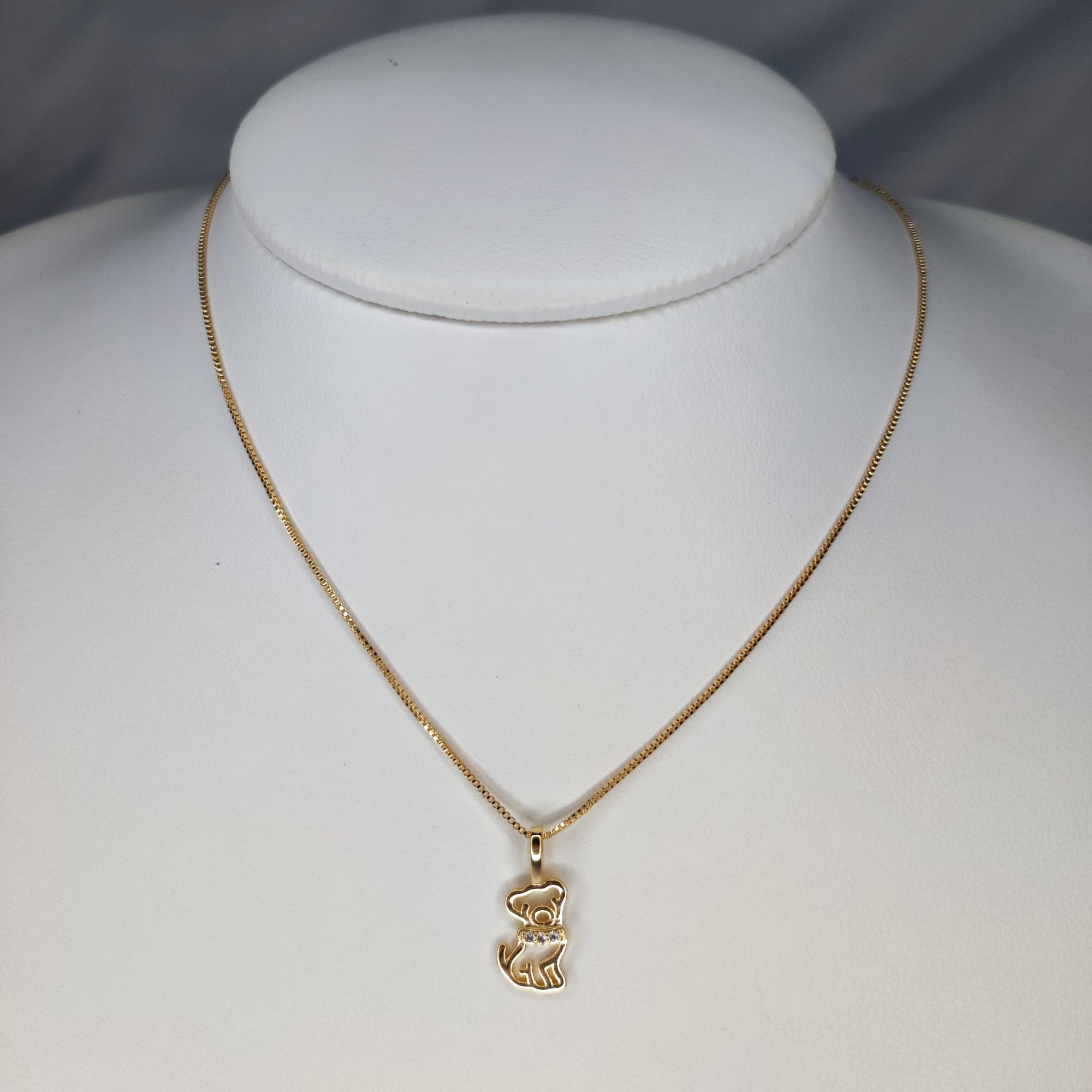 CORRENTE VENEZIANA 45CM PINGENTE PET CACHORRO CRAVEJADO CRISTAL