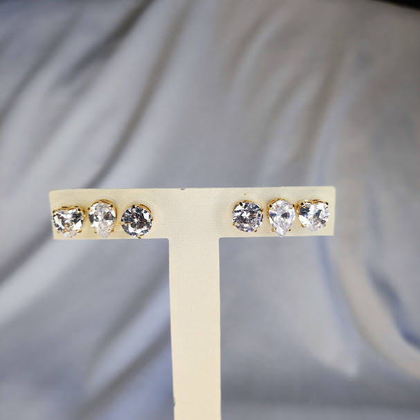 BRINCO TRIO GOTA REDONDO CORAÇÃO